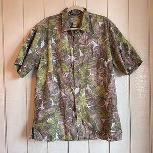 Vintage Cooke Street Leaf Print Hawaiian Shirt